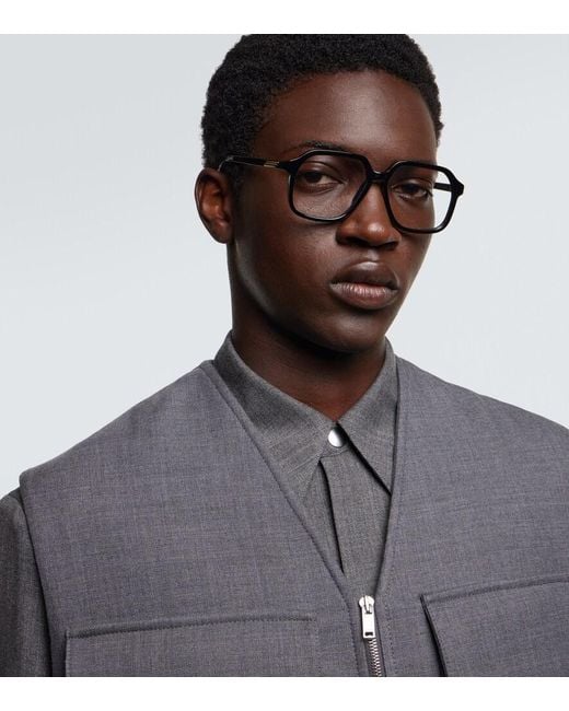 Bottega Veneta Brown Oversized Rectangular Glasses for men