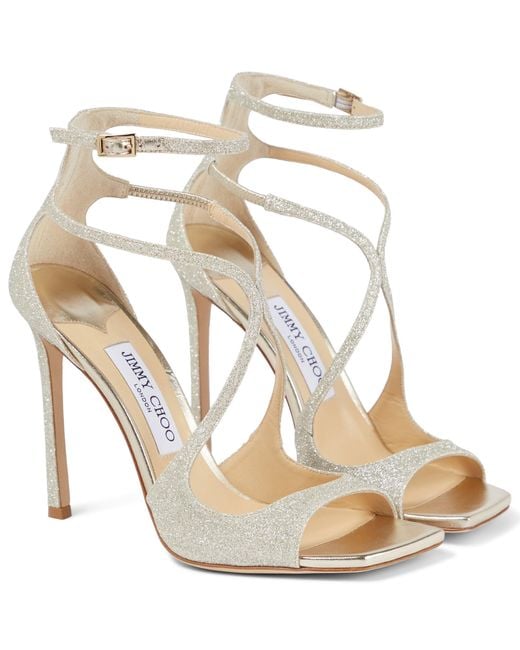 Jimmy Choo Leather Azia 110 Glitter 