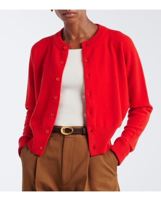 Extreme Cashmere Red N°257 Blouson Cashmere-Blend Cardigan
