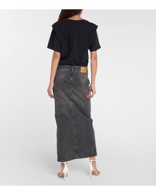 Isabel Marant Black Vinea Denim Maxi Skirt