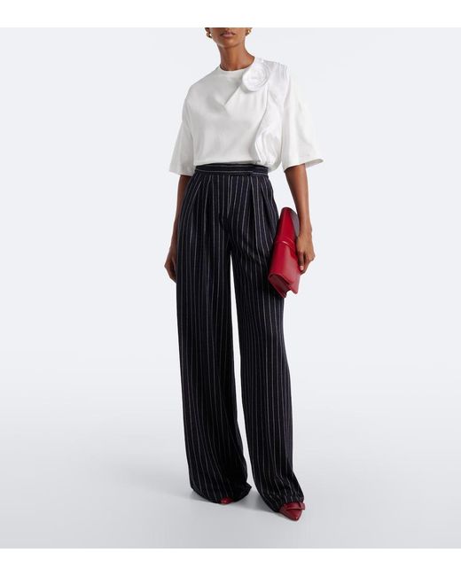 Max Mara White Floral-Applique Cotton Jersey T-Shirt