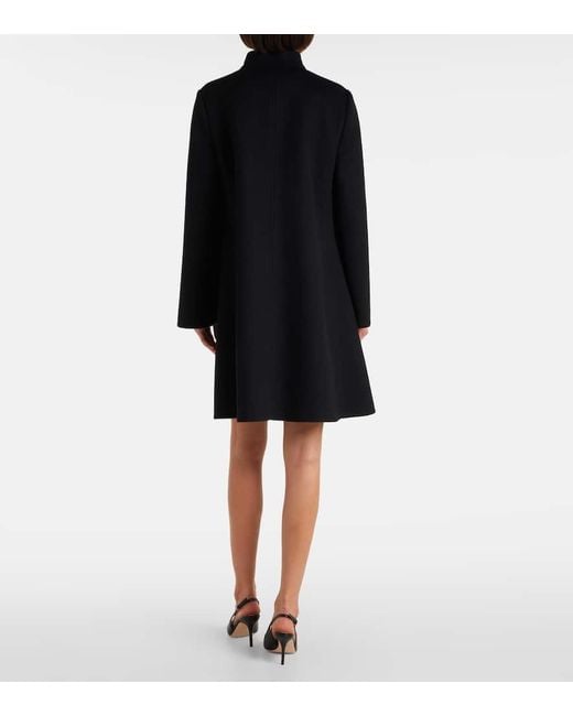 Valentino Black Vgold Wool And Cashmere Coat