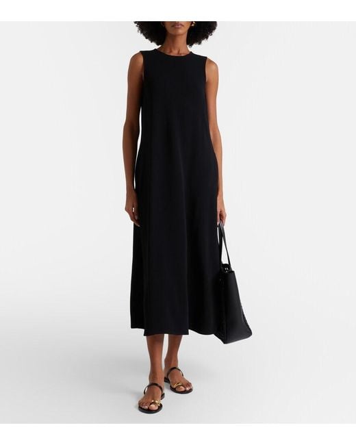Asceno Black Jersey Midi Dress