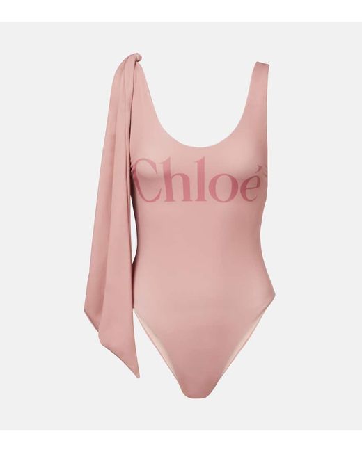 Banador Con Logo Y Lazo Chloé de color Pink