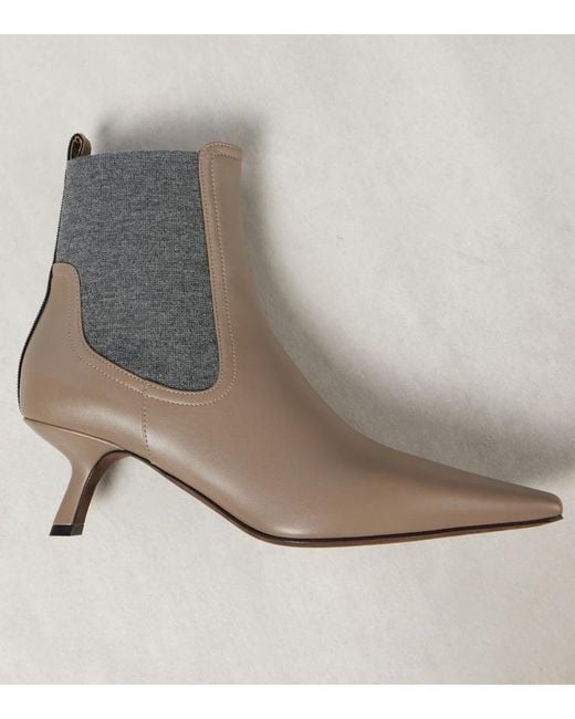 Brunello Cucinelli Brown Leather Ankle Boots