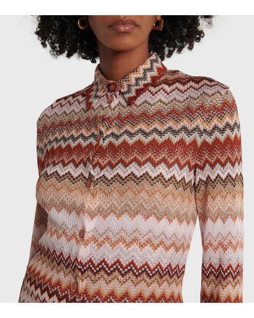Missoni Pink Zigzag Lame Shirt