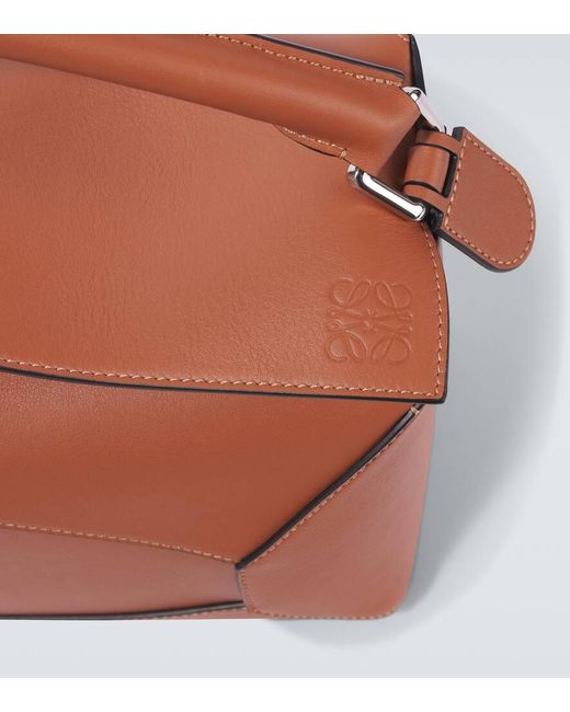 Loewe Brown Puzzle Small Leather Shoulder Bag for men