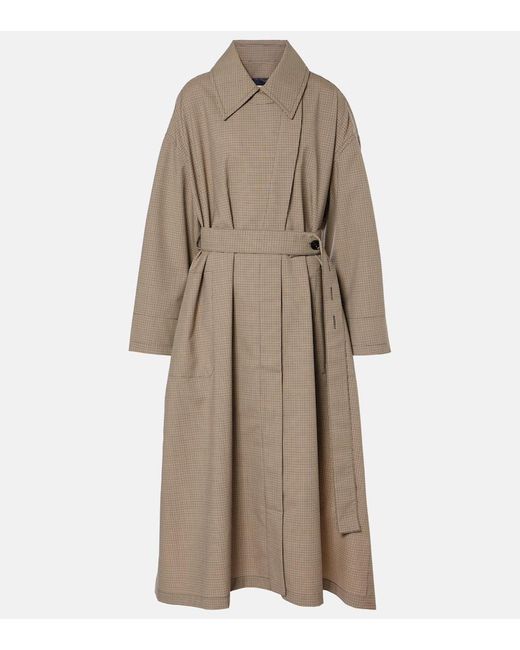 Co. Natural Checked Wool-Blend Trench At