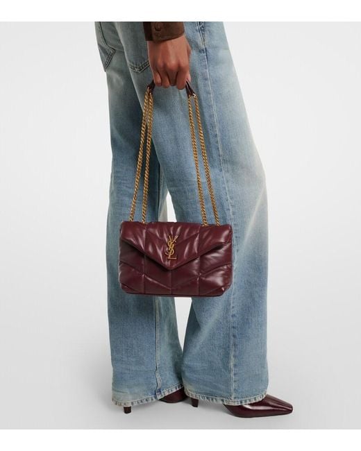 Saint Laurent Purple Toy Puffer Leather Shoulder Bag