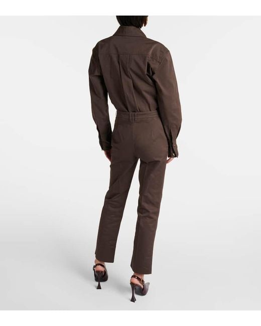 Pantalones rectos de algodon Saint Laurent de color Brown
