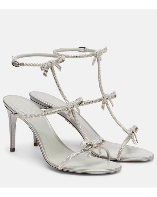 Rene Caovilla White Sandalen Catherina 80 Mit Kristallen