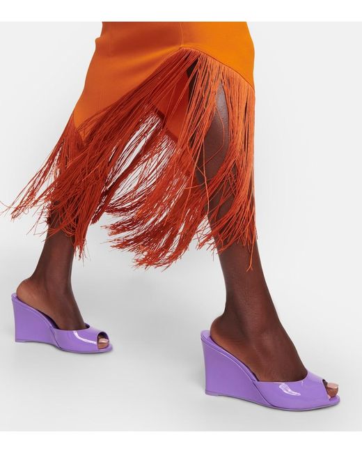 Christian Louboutin Purple Me Dolly Zeppa 85 Patent Wedge Sandal