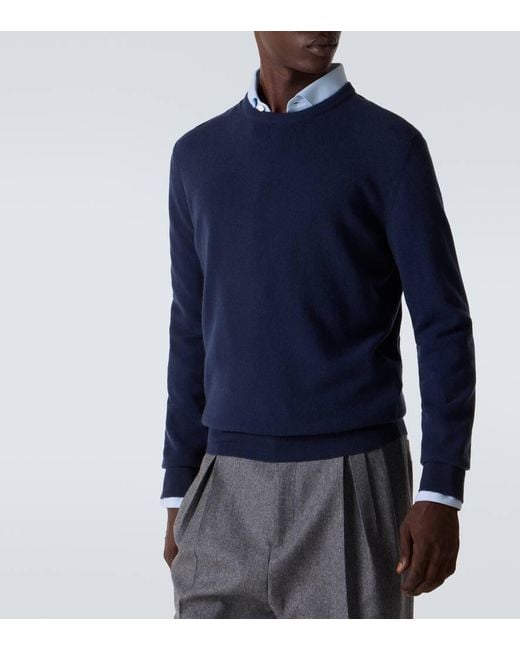 Zegna Blue Cashmere Sweater for men