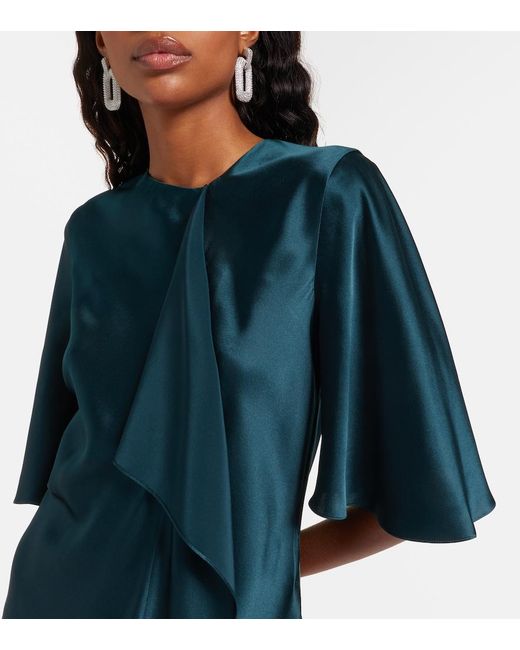 Roksanda Blue Naiara Draped Silk Satin Top