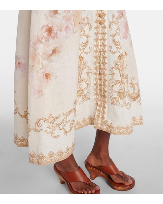 Zimmermann Natural Hemdblusenkleid Hypnotic Aus Leinen