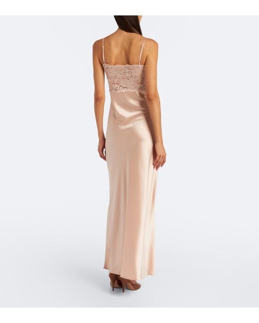 AYA MUSE White Myra Lace And Satin Gown