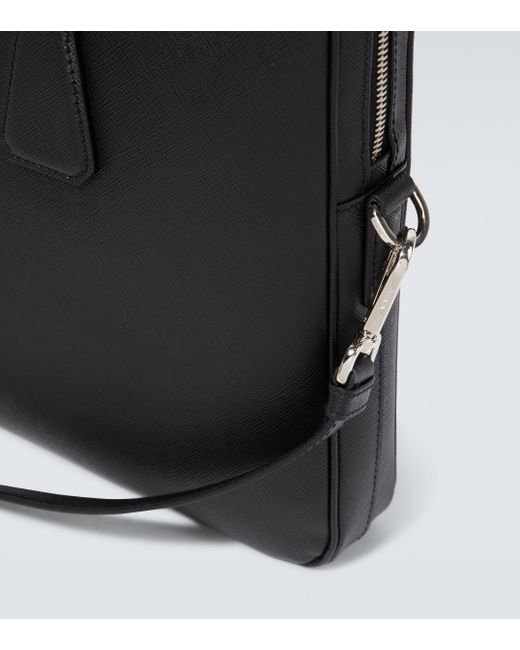 Prada Black Leather Briefcase for men
