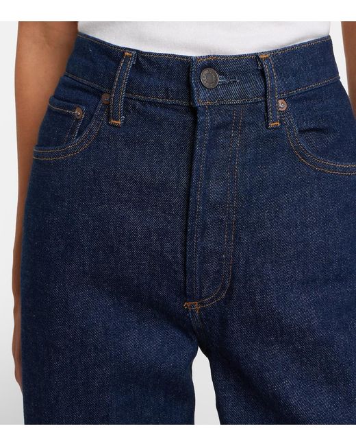 Agolde Blue '90S Cropped Straight Jeans