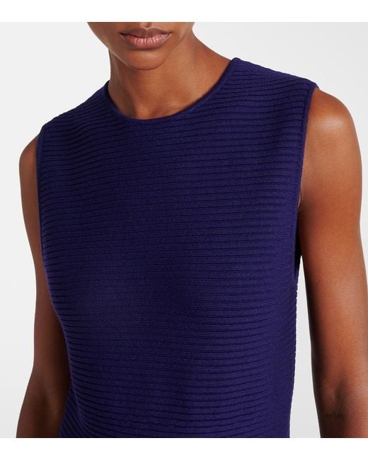 Alaïa Blue Wool-Blend Minidress