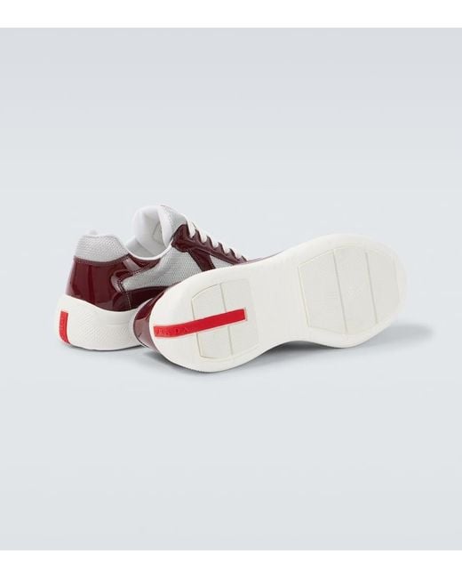 Prada Multicolor Patent Leather-Blend America's Cup Sneakers for men