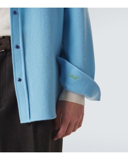 God's True Cashmere Blue Lagoon Cashmere Shirt With Lapis Lazuli for men