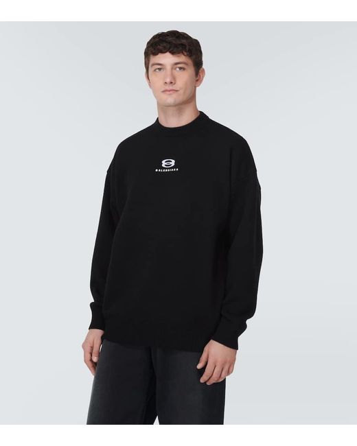 Jersey de cachemir y lana con logo Balenciaga de hombre de color Black