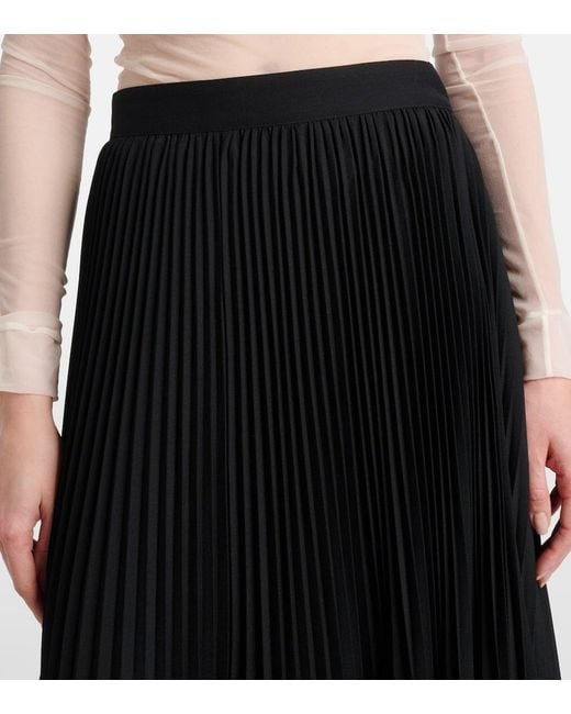 Junya Watanabe Black Plisse Wool-Blend Maxi Skirt