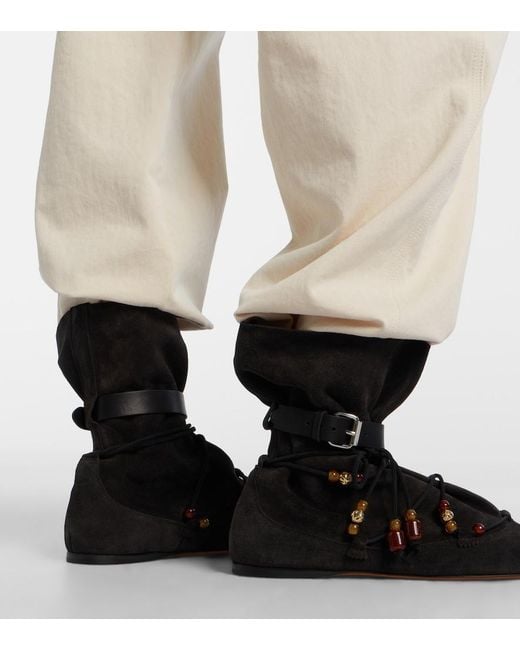 Isabel Marant Black Letiz Suede Ankle Boots