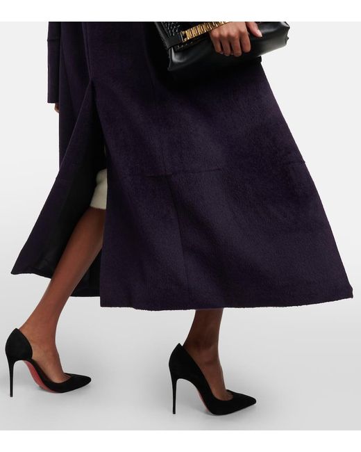 Abrigo De Mezcla De Lana De Alpaca Victoria Beckham de color Blue