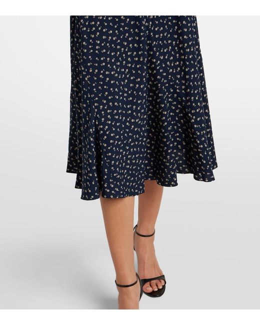 Polo Ralph Lauren Blue Floral Midi Dress