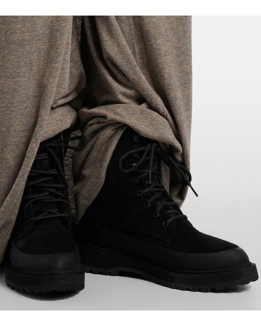 Le Monde Beryl Black Dolomite Shearling-Trimmed Suede Ankle Boots