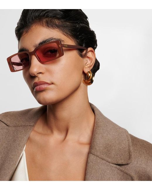 Fendi Pink Way Rectangular Sunglasses