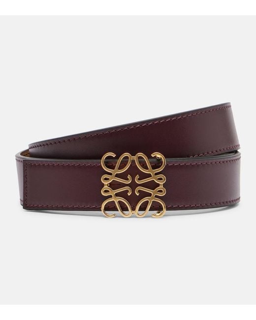Loewe Purple Anagram Leather Belt