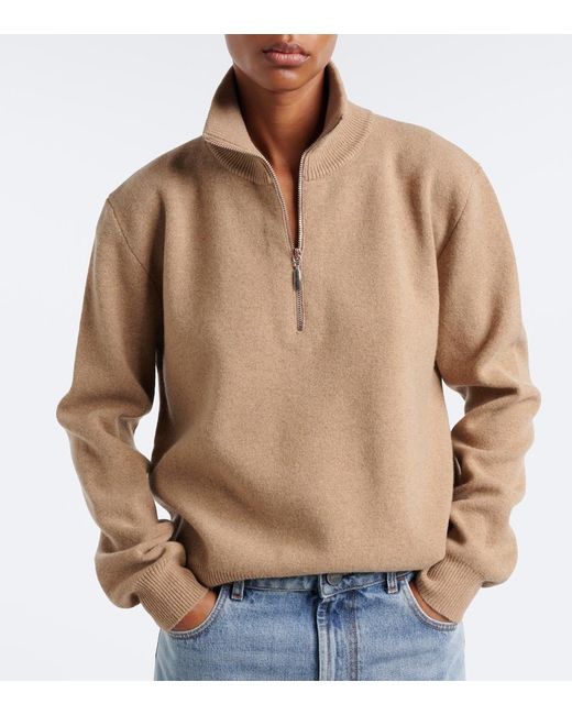 Rohe Natural Wool-Blend Half-Zip Sweater