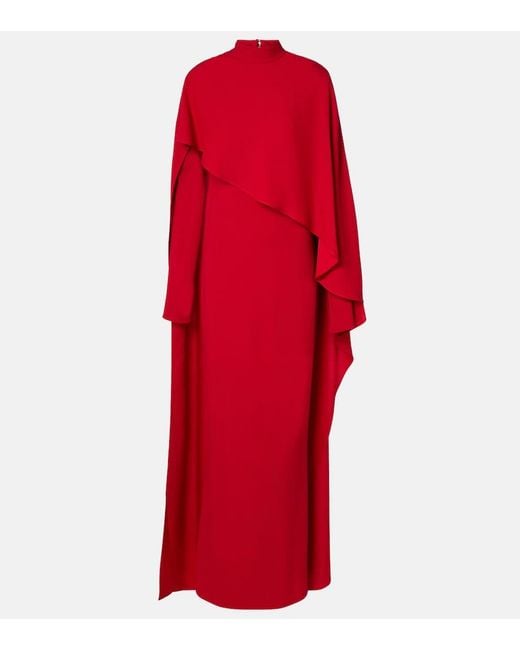 Taller Marmo Red Carrington Caped Crepe Cady Gown