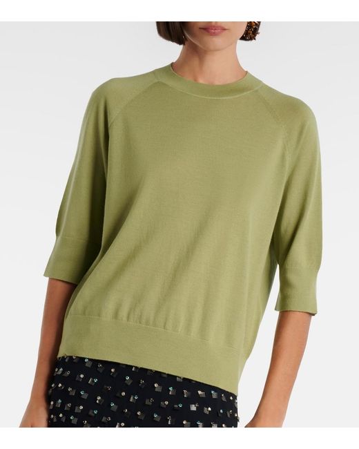 Dries Van Noten Green Wool Sweater