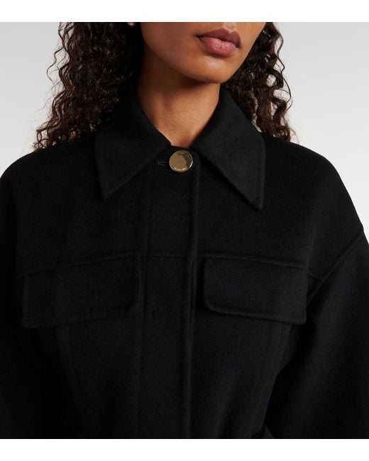 Sportmax Black Olio Virgin Wool Coat
