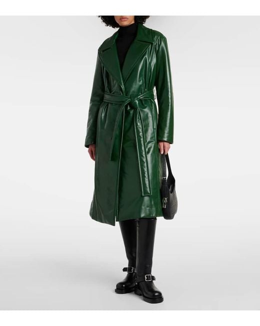 Manteau En Cuir Et Fourrure Synthetique Burberry en coloris Green
