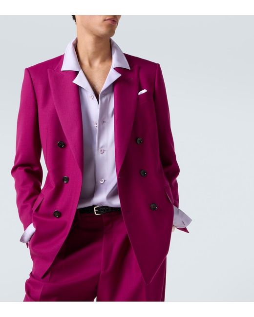 Tom Ford Pink Wool Twill Suit Jacket for men