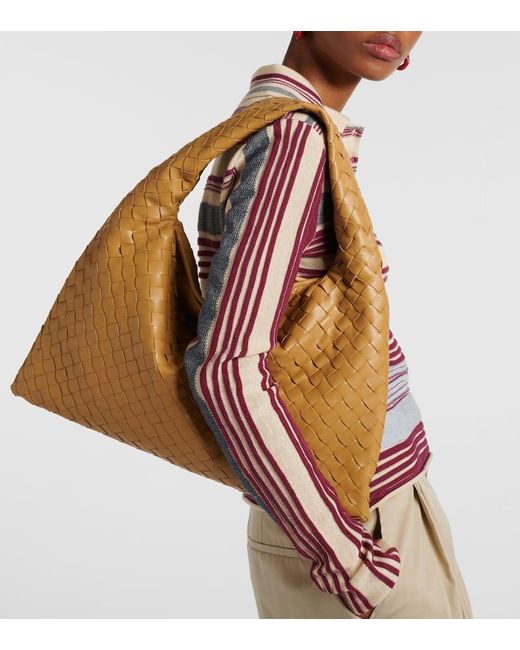 Bottega Veneta Brown Hop Intrecciato Leather Tote Bag