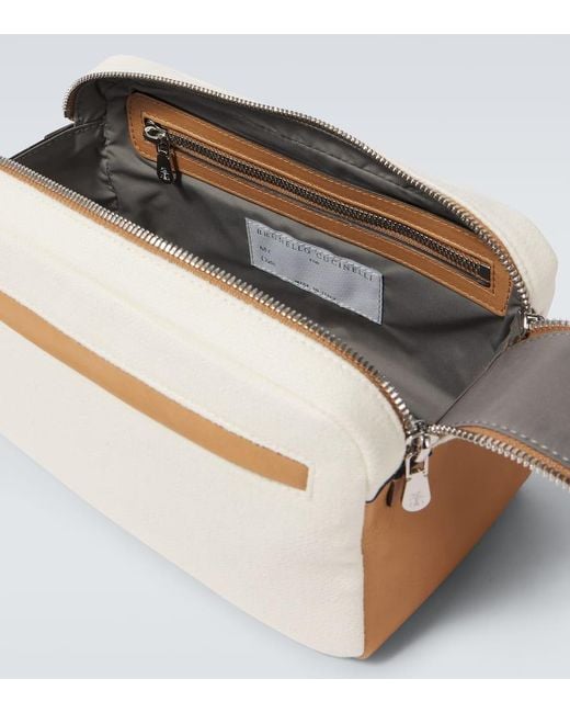Trousse De Toilette En Toile Et Cuir Brunello Cucinelli pour homme en coloris Natural