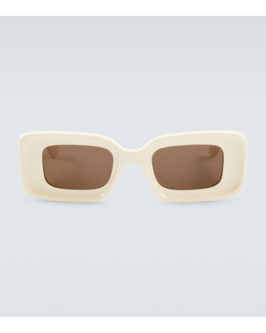 Loewe White Anagram Rectangular Sunglasses for men
