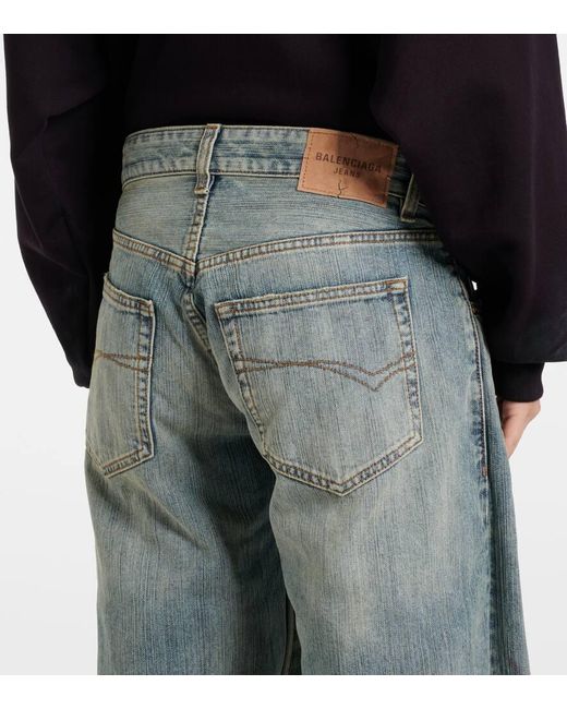 Balenciaga Blue Mid-Rise Wide-Leg Jeans