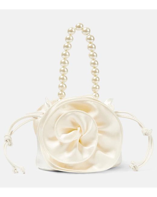 Magda Butrym Natural Gathered Silk-Satin Shoulder Bag
