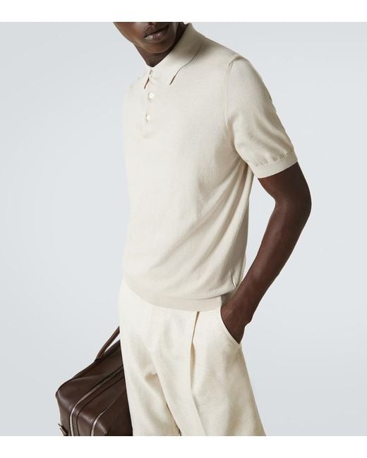 Fedeli Natural Cotton Polo Shirt for men