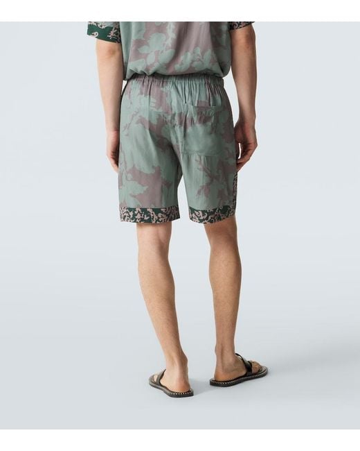 Dries Van Noten Gray Printed Shorts for men