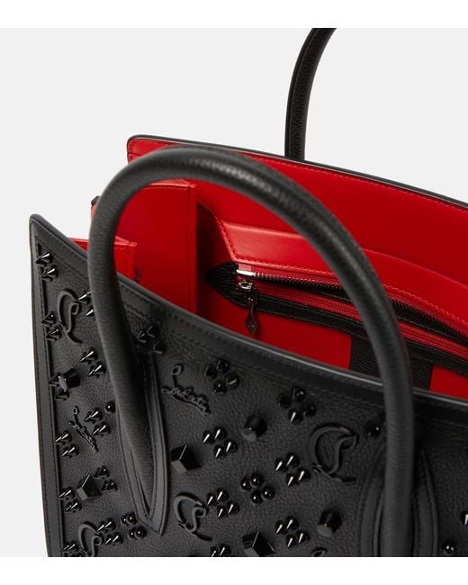 Christian Louboutin Black Verzierte Tote Bag Paloma Medium Aus Leder