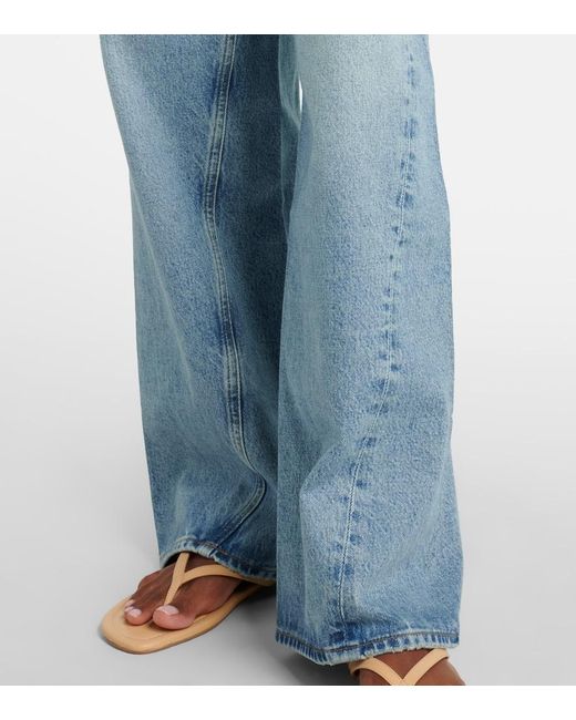 Agolde Blue Twist Low-Rise Wide-Leg Jeans