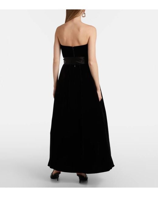 Elie Saab Black Belted Velvet Gown