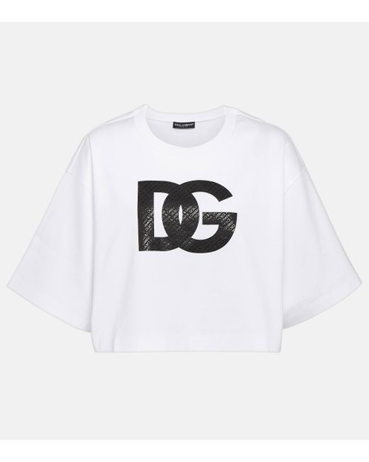 Dolce & Gabbana White Logo Cotton Jersey T-shirt